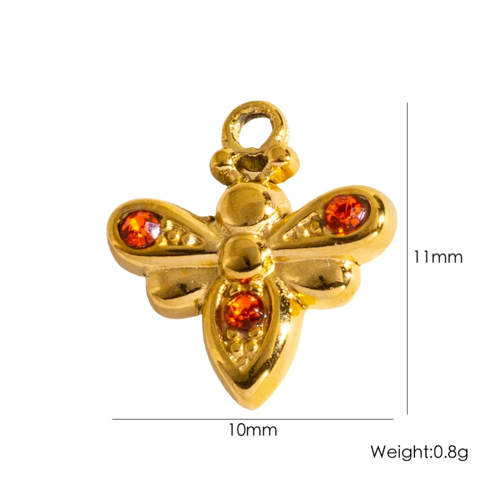 Fashion Insect Stainless Steel Jewelry Pendant With Zircon Inlay And Electroplating Treatment For Necklace And Bracelet Accessories - Image 13