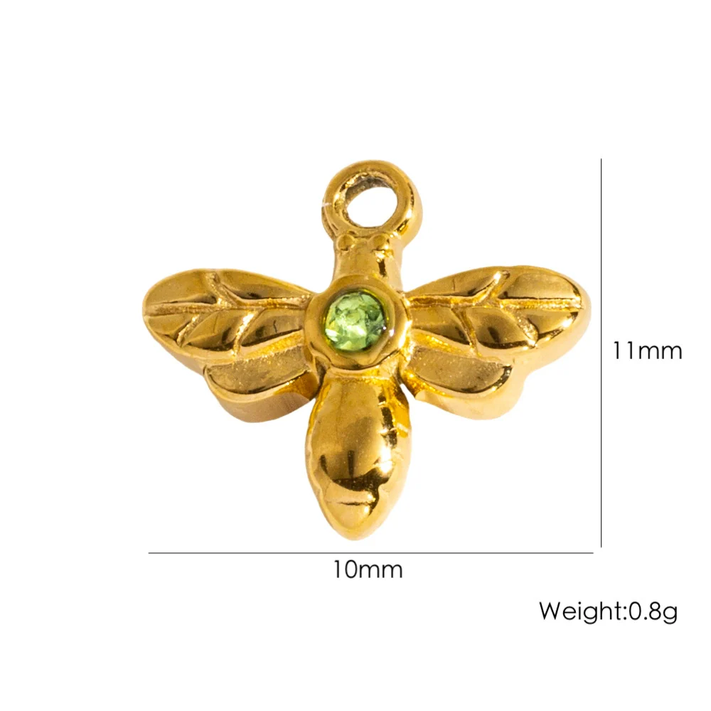 Fashion Insect Stainless Steel Jewelry Pendant With Zircon Inlay And Electroplating Treatment For Necklace And Bracelet Accessories - Image 6