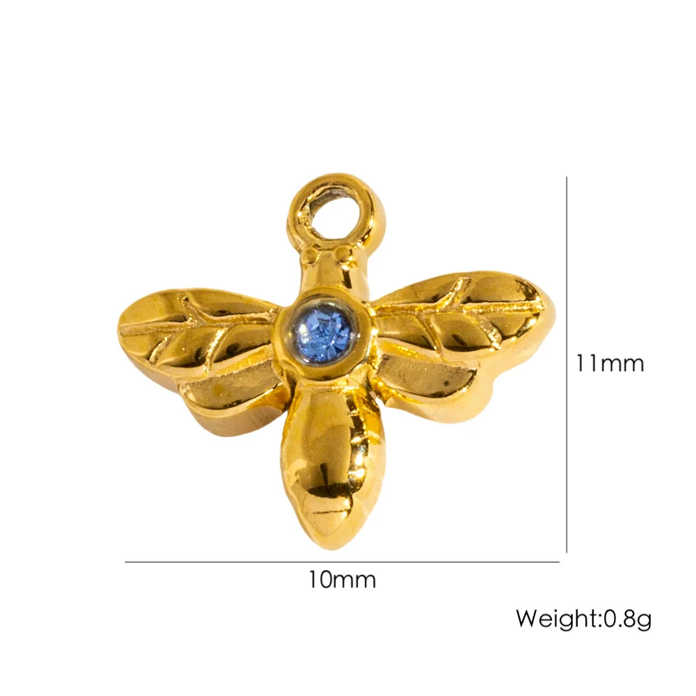 Fashion Insect Stainless Steel Jewelry Pendant With Zircon Inlay And Electroplating Treatment For Necklace And Bracelet Accessories - Image 7