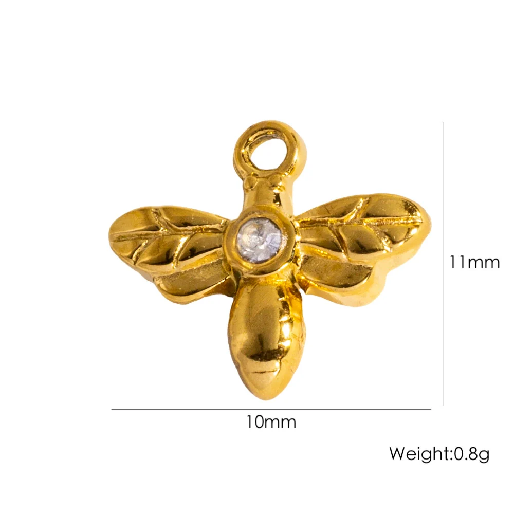 Fashion Insect Stainless Steel Jewelry Pendant With Zircon Inlay And Electroplating Treatment For Necklace And Bracelet Accessories - Image 8