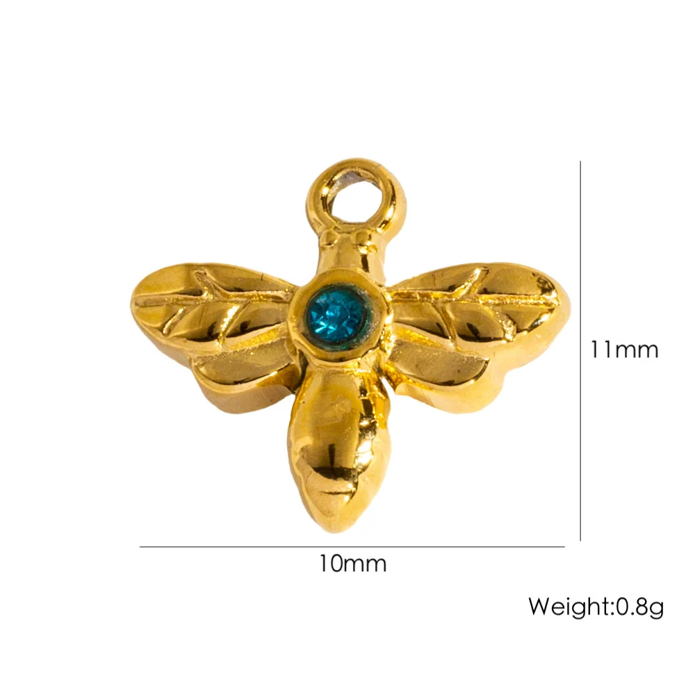 Fashion Insect Stainless Steel Jewelry Pendant With Zircon Inlay And Electroplating Treatment For Necklace And Bracelet Accessories - Image 9