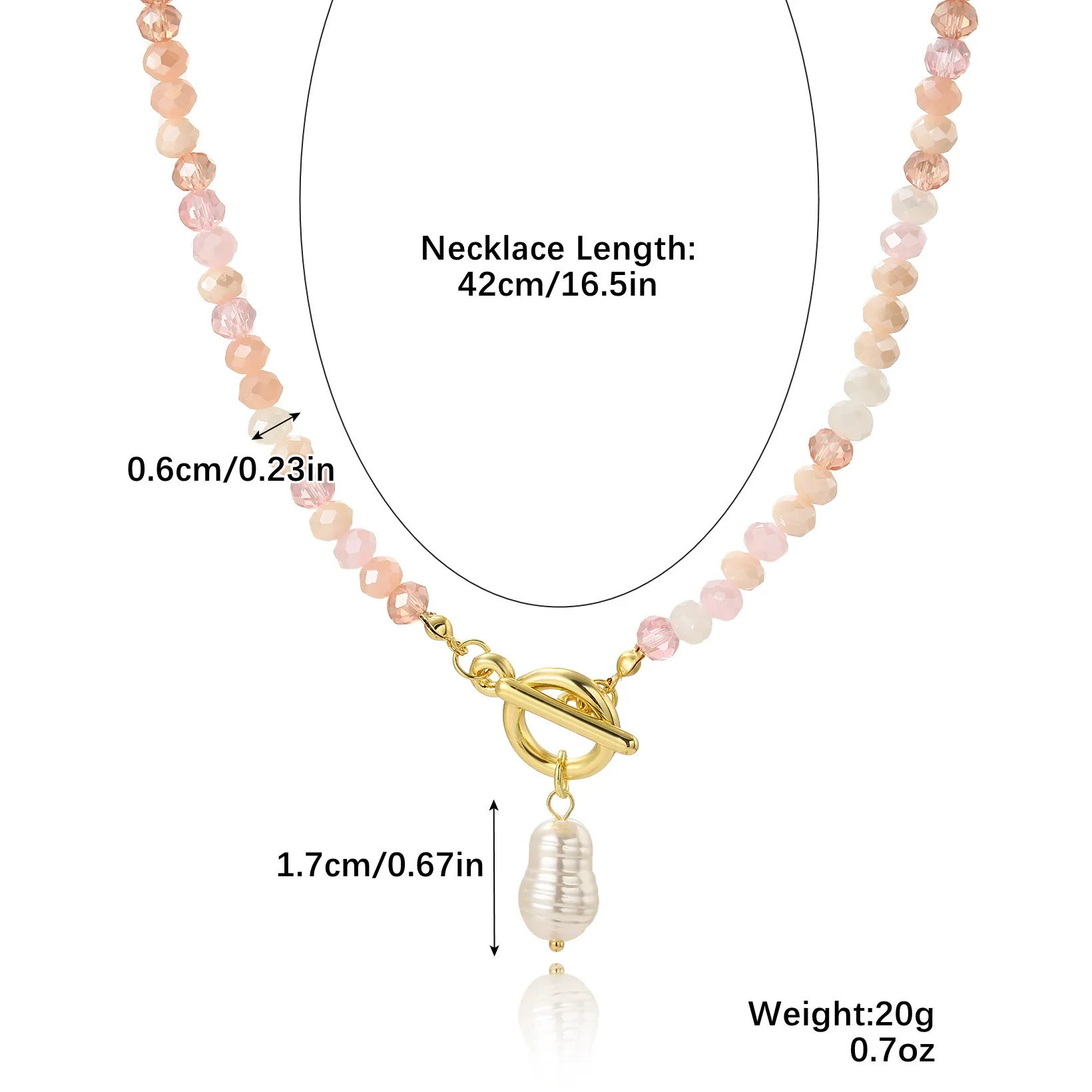 Fashion Jewelry Artificial Crystal Geometric Drop Shape Electroplated Ball Chain Women's Necklace - Image 5
