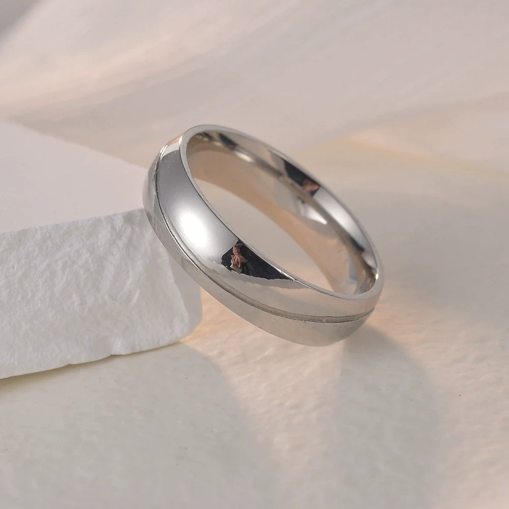 Fashion Jewelry Couples Ring Titanium Steel Geometric Style Seiko - Image 3