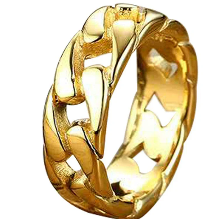 Fashion Jewelry Metal Geometric Twist Hollow Stripe Ring With Electroplating - Image 2