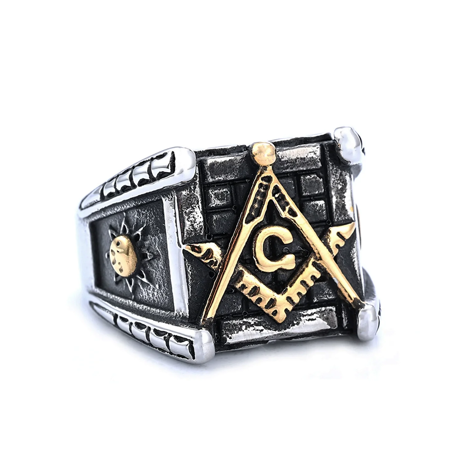 Fashion Jewelry Retro Personality Stainless Steel Rings With Letters Numbers Text Electroplating - Image 6