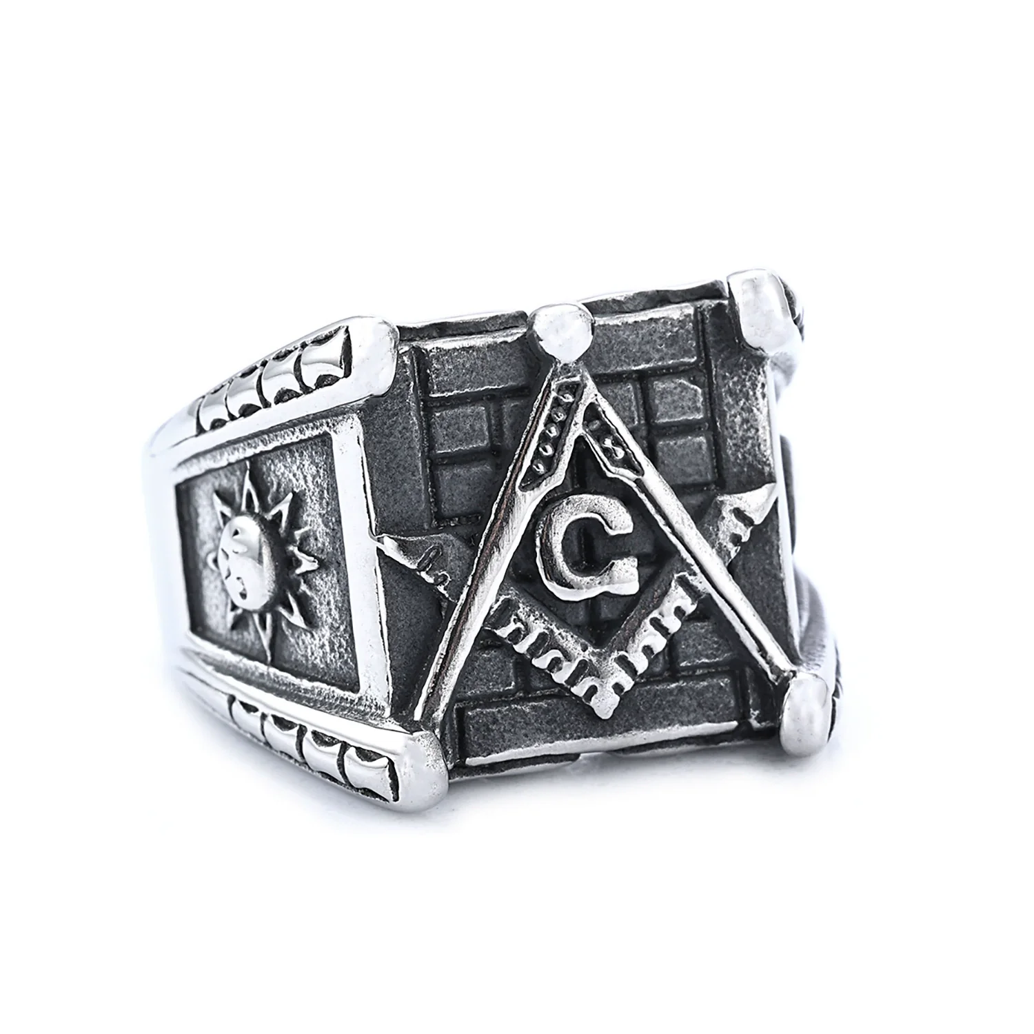 Fashion Jewelry Retro Personality Stainless Steel Rings With Letters Numbers Text Electroplating - Image 7
