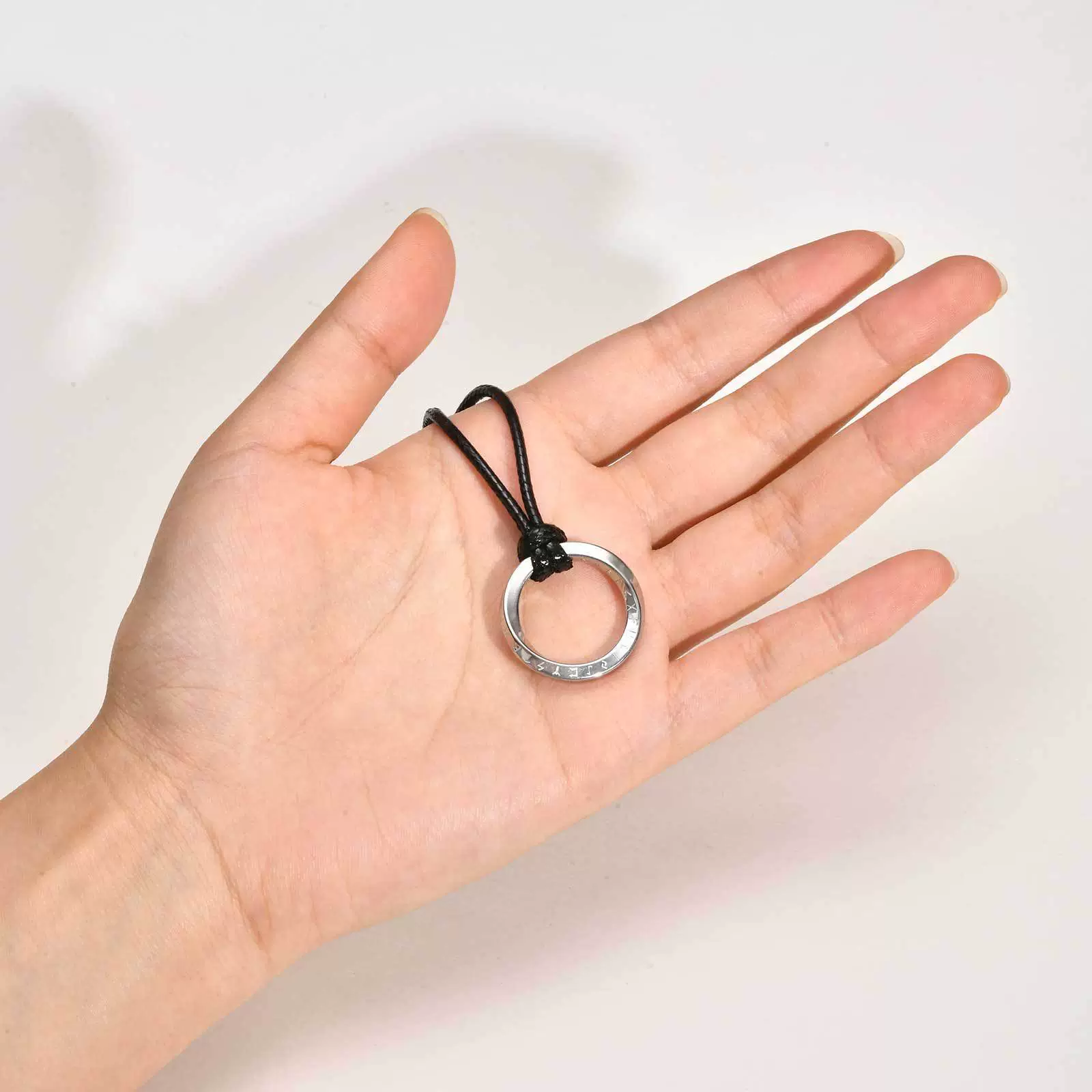 Fashion Jewelry Stainless Steel Geometric Viking Rune Mobius Pendant Necklace For Men - Image 3