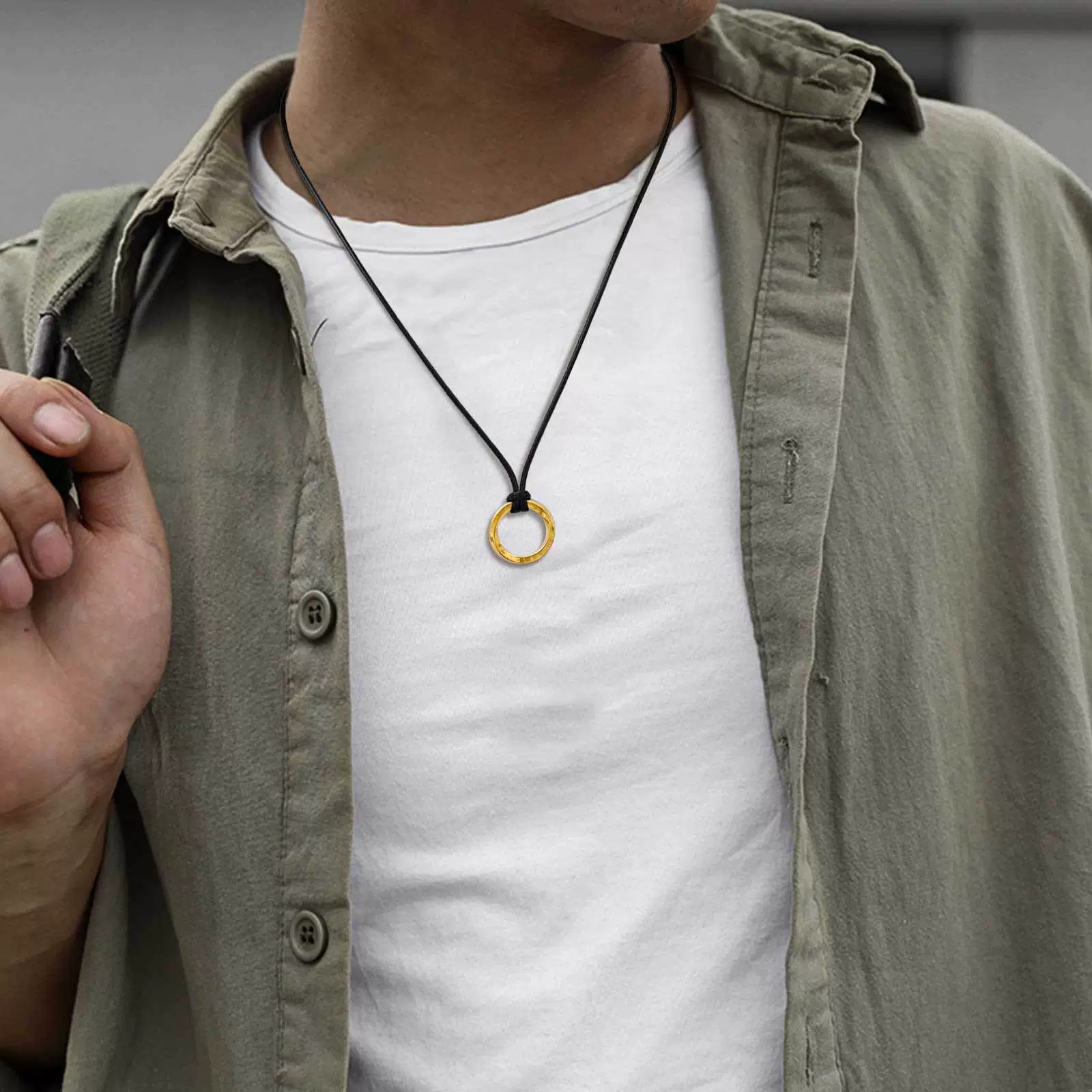 Fashion Jewelry Stainless Steel Geometric Viking Rune Mobius Pendant Necklace For Men - Image 4