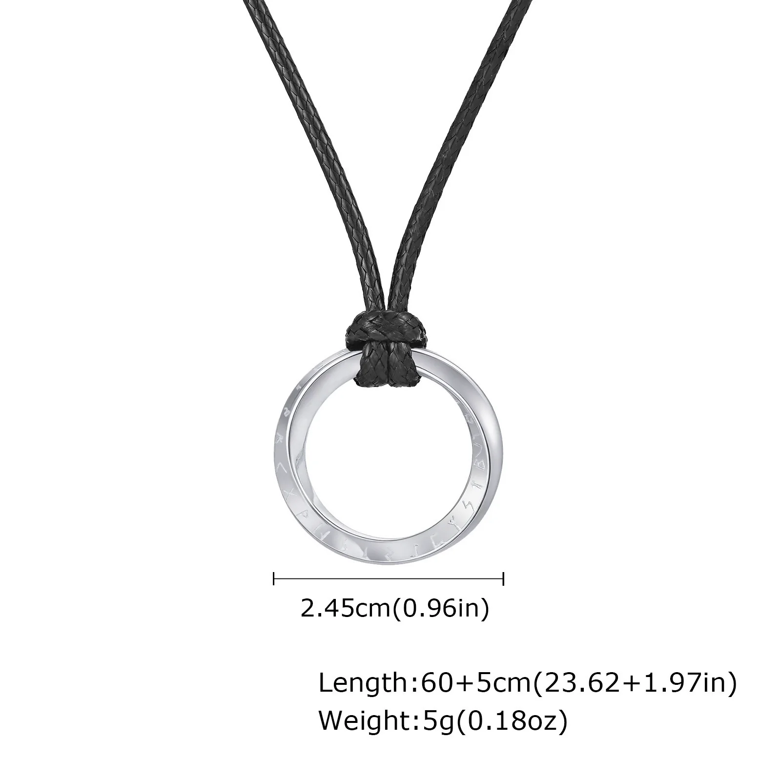Fashion Jewelry Stainless Steel Geometric Viking Rune Mobius Pendant Necklace For Men - Image 6