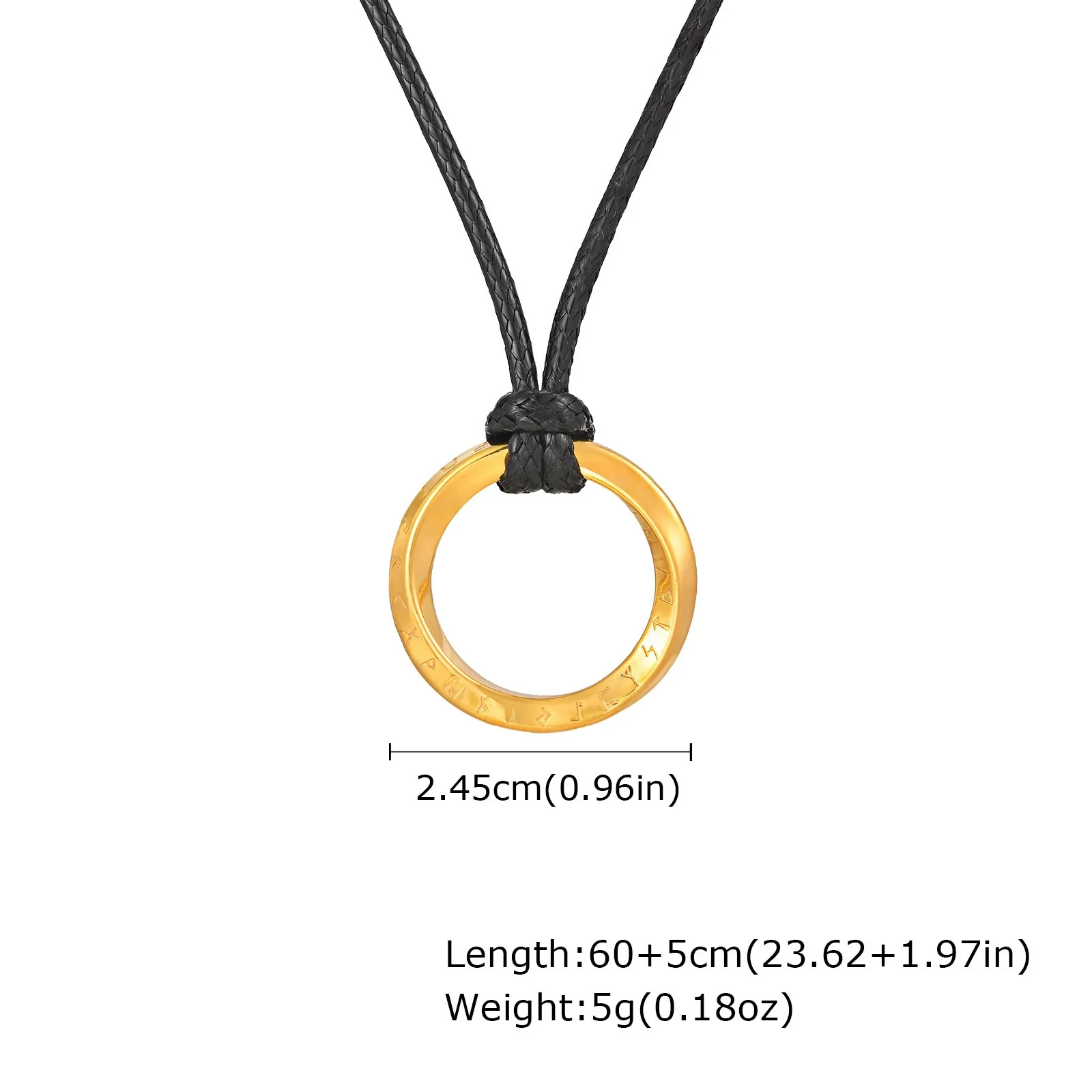 Fashion Jewelry Stainless Steel Geometric Viking Rune Mobius Pendant Necklace For Men - Image 7