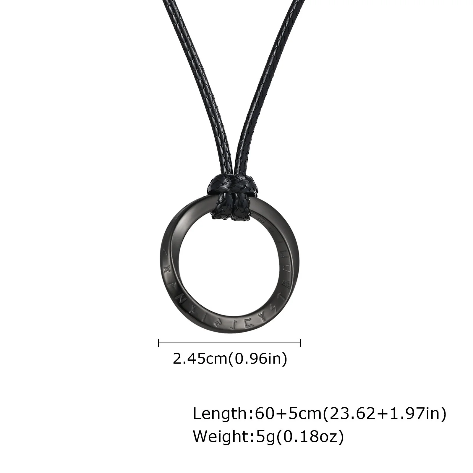 Fashion Jewelry Stainless Steel Geometric Viking Rune Mobius Pendant Necklace For Men - Image 8