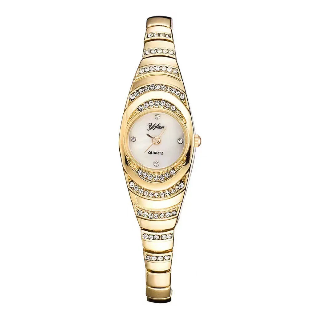 Fashion Ladies Alloy Bracelet Quartz Watch With Oval Dial And Stainless Steel Jewelry Buckle - Image 3