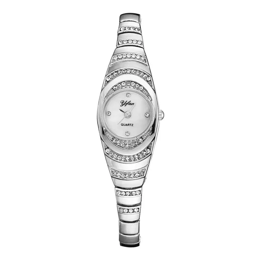 Fashion Ladies Alloy Bracelet Quartz Watch With Oval Dial And Stainless Steel Jewelry Buckle - Image 5