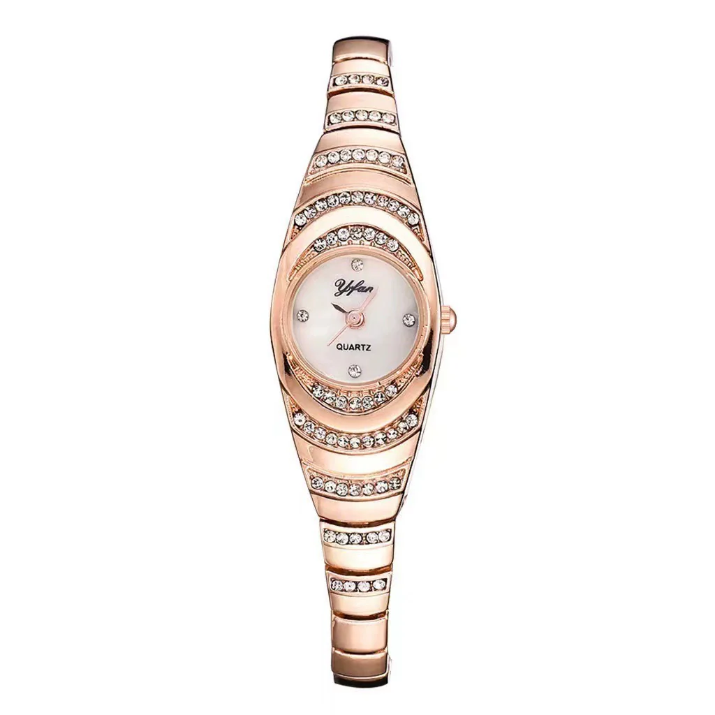 Fashion Ladies Alloy Bracelet Quartz Watch With Oval Dial And Stainless Steel Jewelry Buckle - Image 7