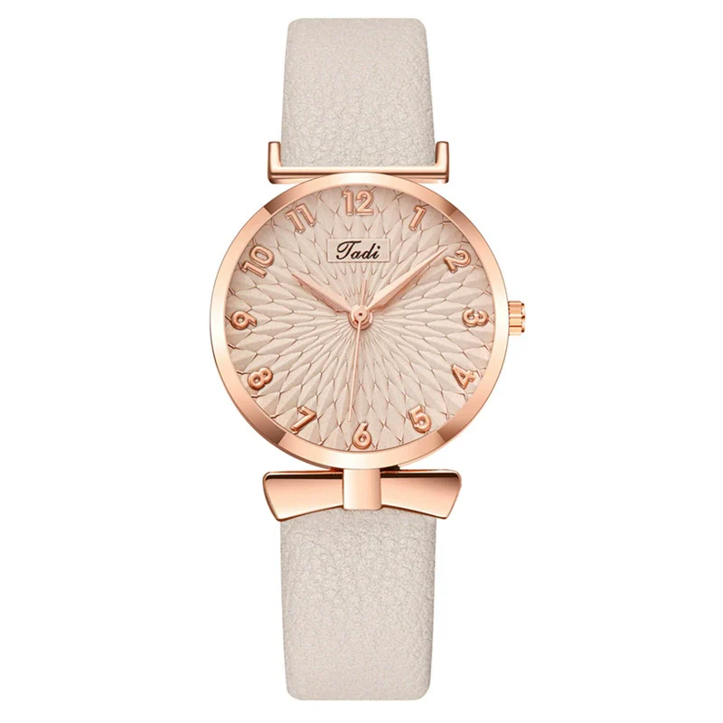 Fashion Ladies Quartz Watch With Metal Case Imitation Leather Strap And Round Dial - Image 4