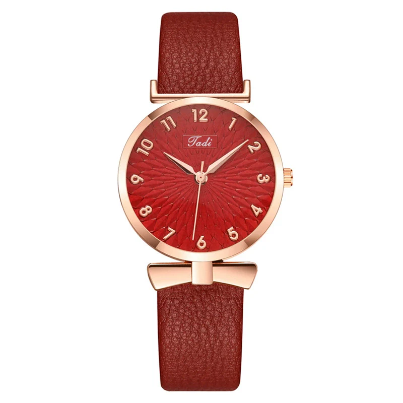 Fashion Ladies Quartz Watch With Metal Case Imitation Leather Strap And Round Dial - Image 6