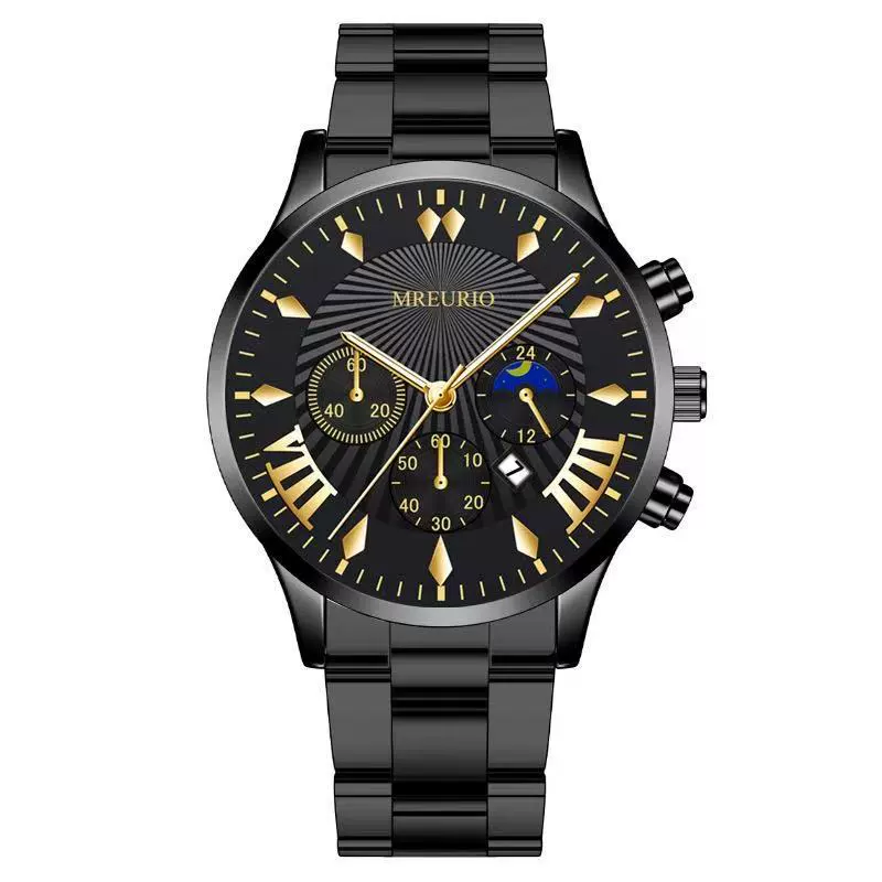 Fashion Men's Alloy Case Stainless Steel Buckle Metal Strap Quartz Watch With Round Dial - Image 21