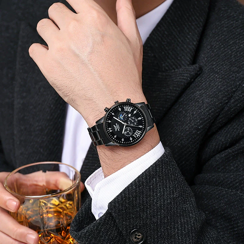 Fashion Men's Alloy Watch With Calendar And Round Dial - Image 2