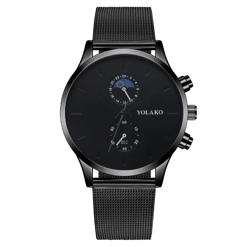 Fashion Men's Watch Alloy Case Stainless Steel Belt Round Dial Quartz Watch - Image 2