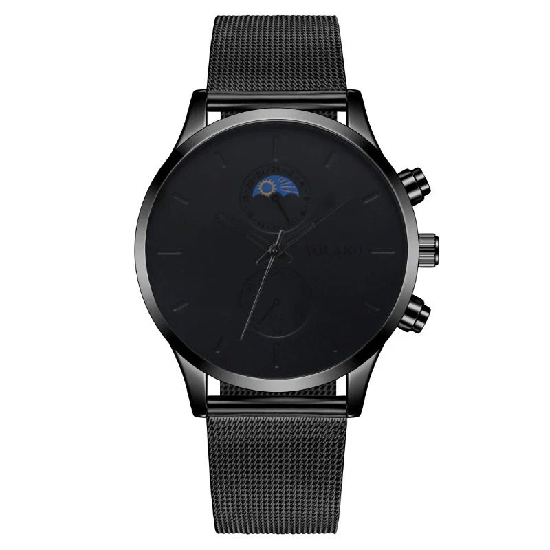 Fashion Men's Watch Alloy Case Stainless Steel Belt Round Dial Quartz Watch - Image 3