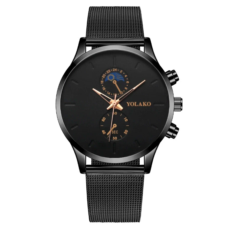 Fashion Men's Watch Alloy Case Stainless Steel Belt Round Dial Quartz Watch - Image 9