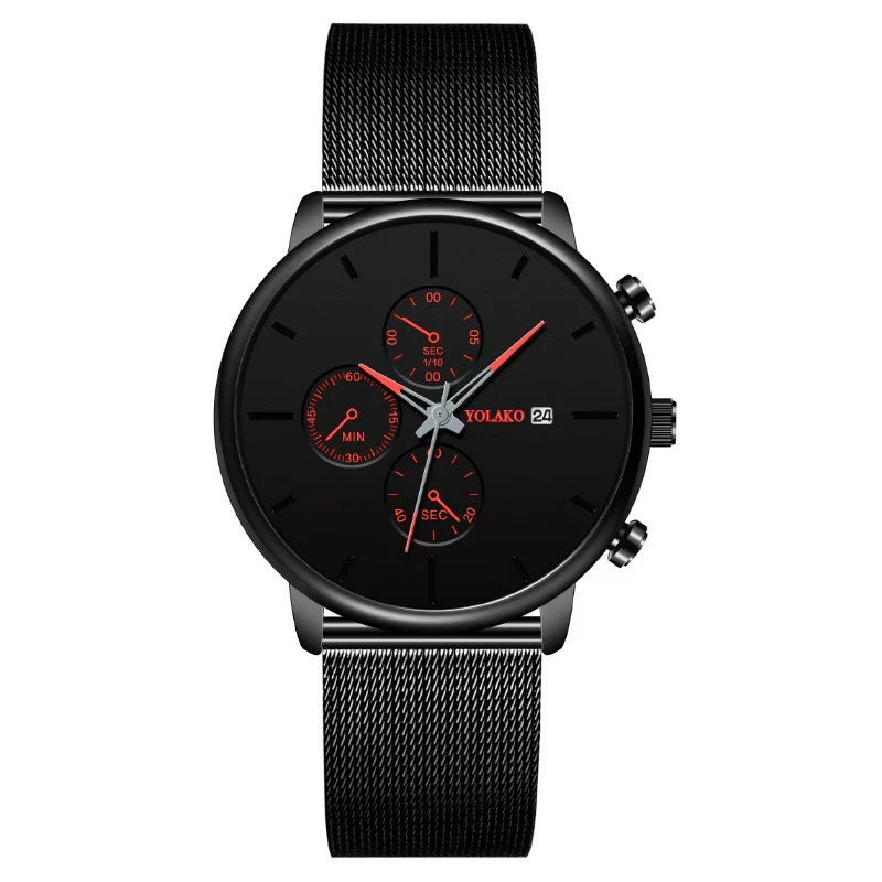 Fashion Men's Watch Metal Milan Belt Stainless Steel Strap Quartz Movement Round Dial - Image 3