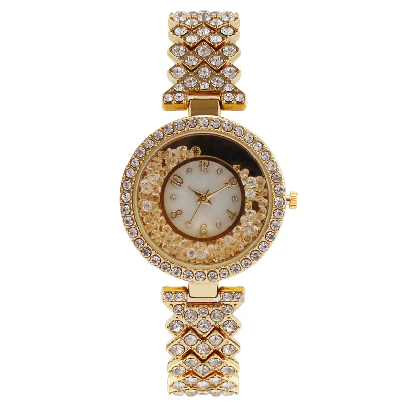 Fashion Metal Diamondencrusted Women's Round Quartz Watch Bracelet - Image 2