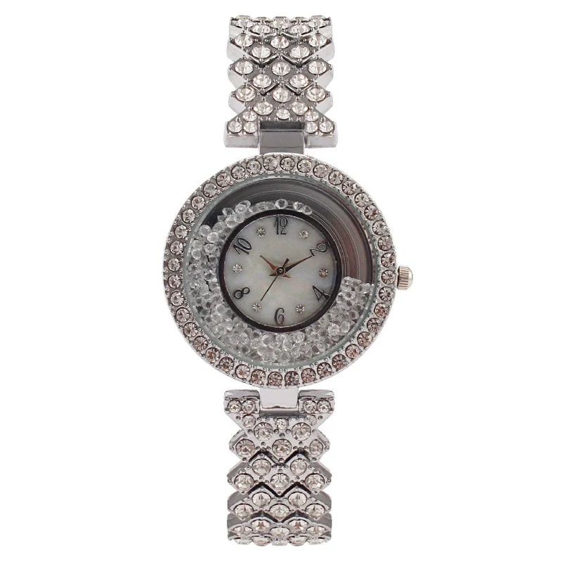 Fashion Metal Diamondencrusted Women's Round Quartz Watch Bracelet - Image 6