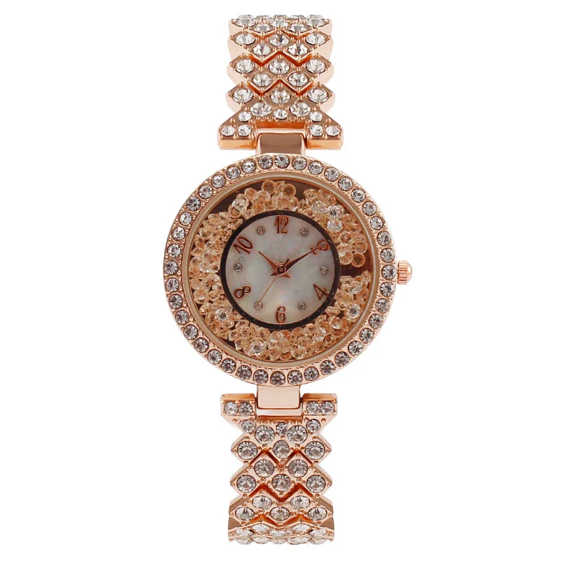 Fashion Metal Diamondencrusted Women's Round Quartz Watch Bracelet - Image 8