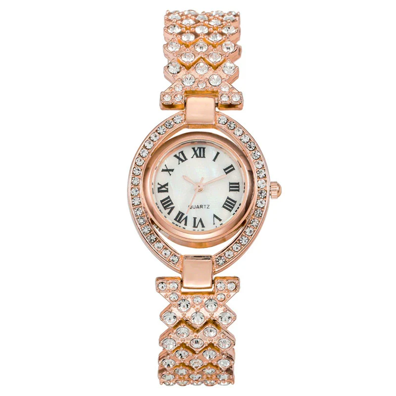 Fashion Metal Women's Diamondencrusted Quartz Watch Bracelet - Image 9