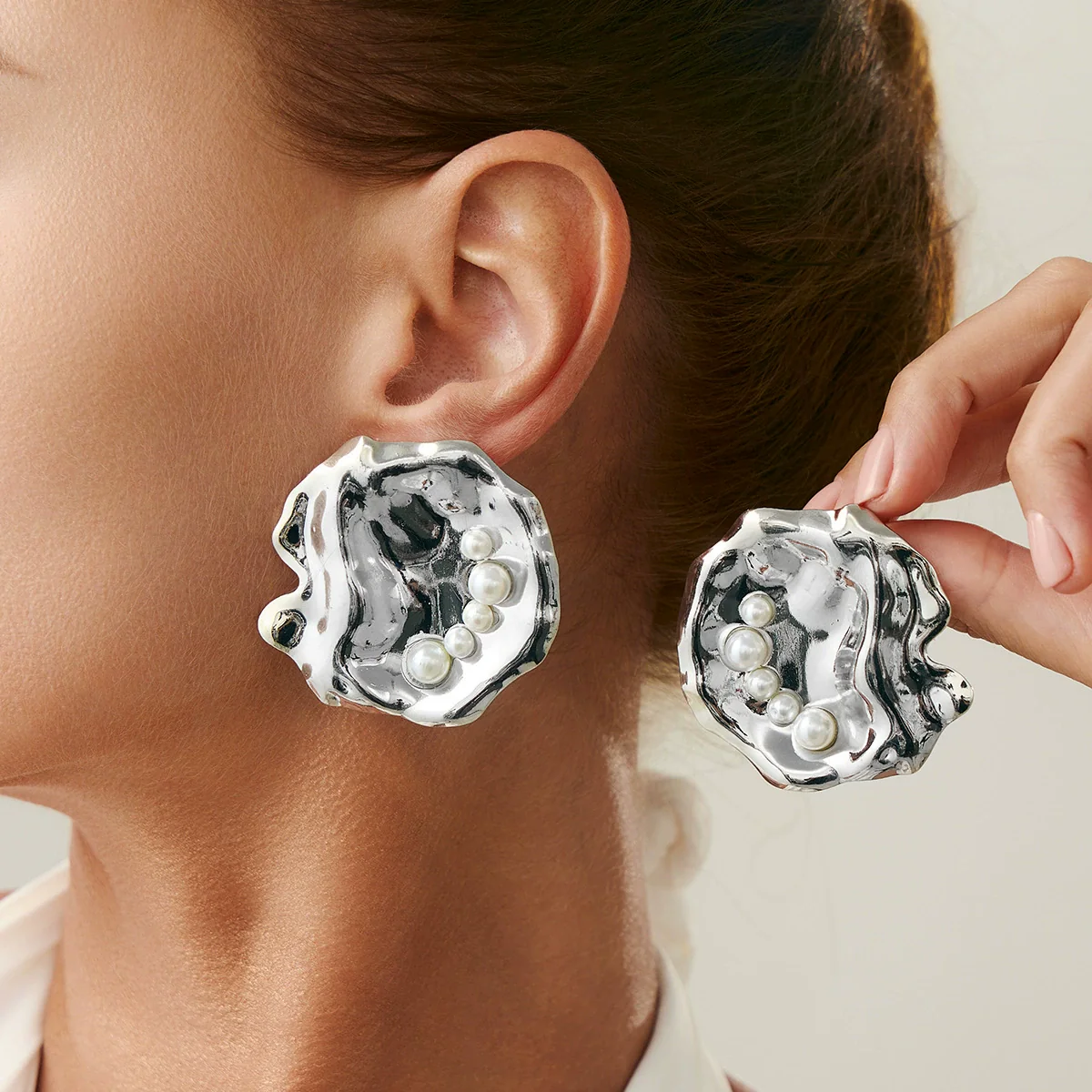 Fashion Metallic Electroplated Geometric Zinc Alloy Earrings For Women - Image 7