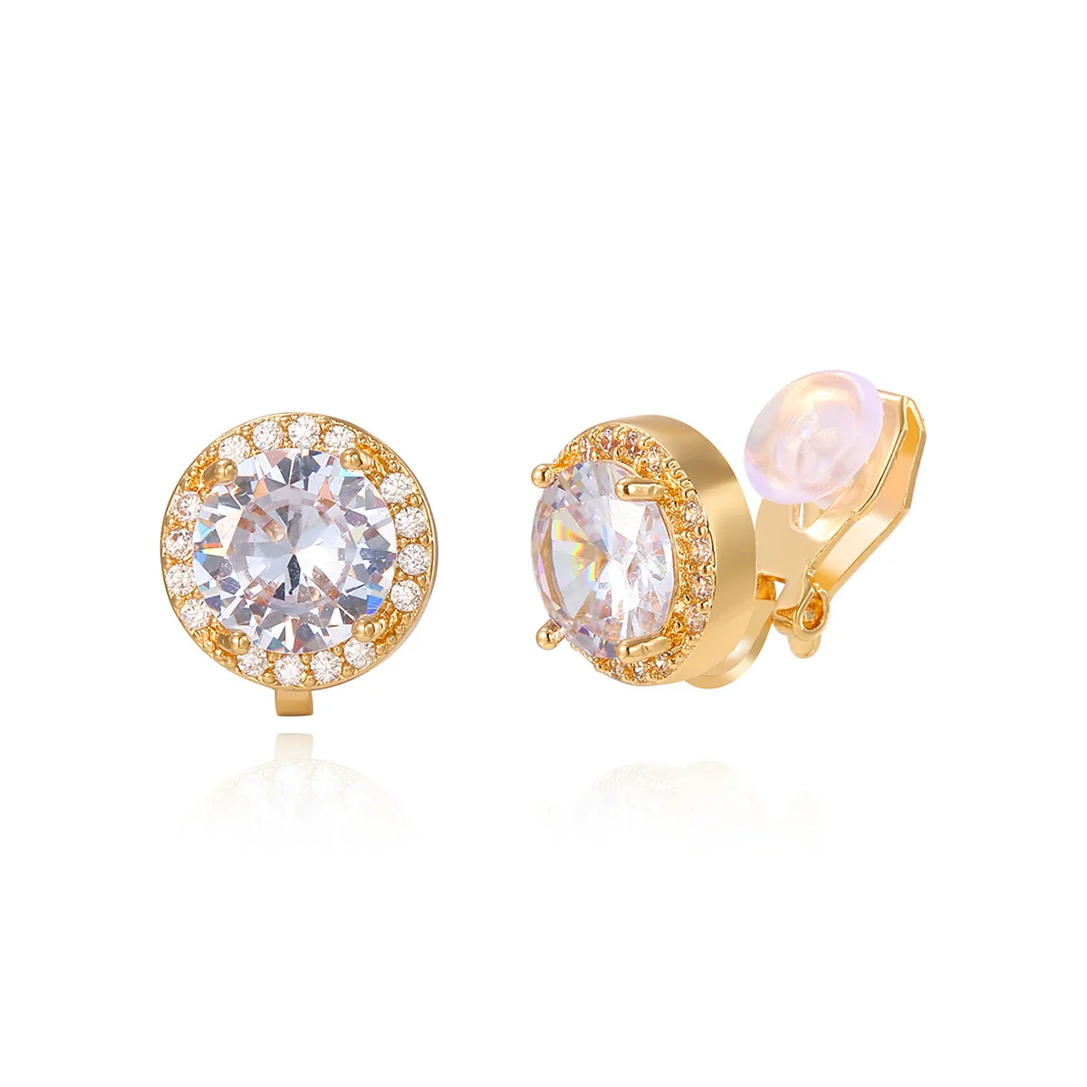 Fashion Metallic Women's Ear Clip Without Ear Holes Copper Geometric Style Set With Diamonds - Image 16