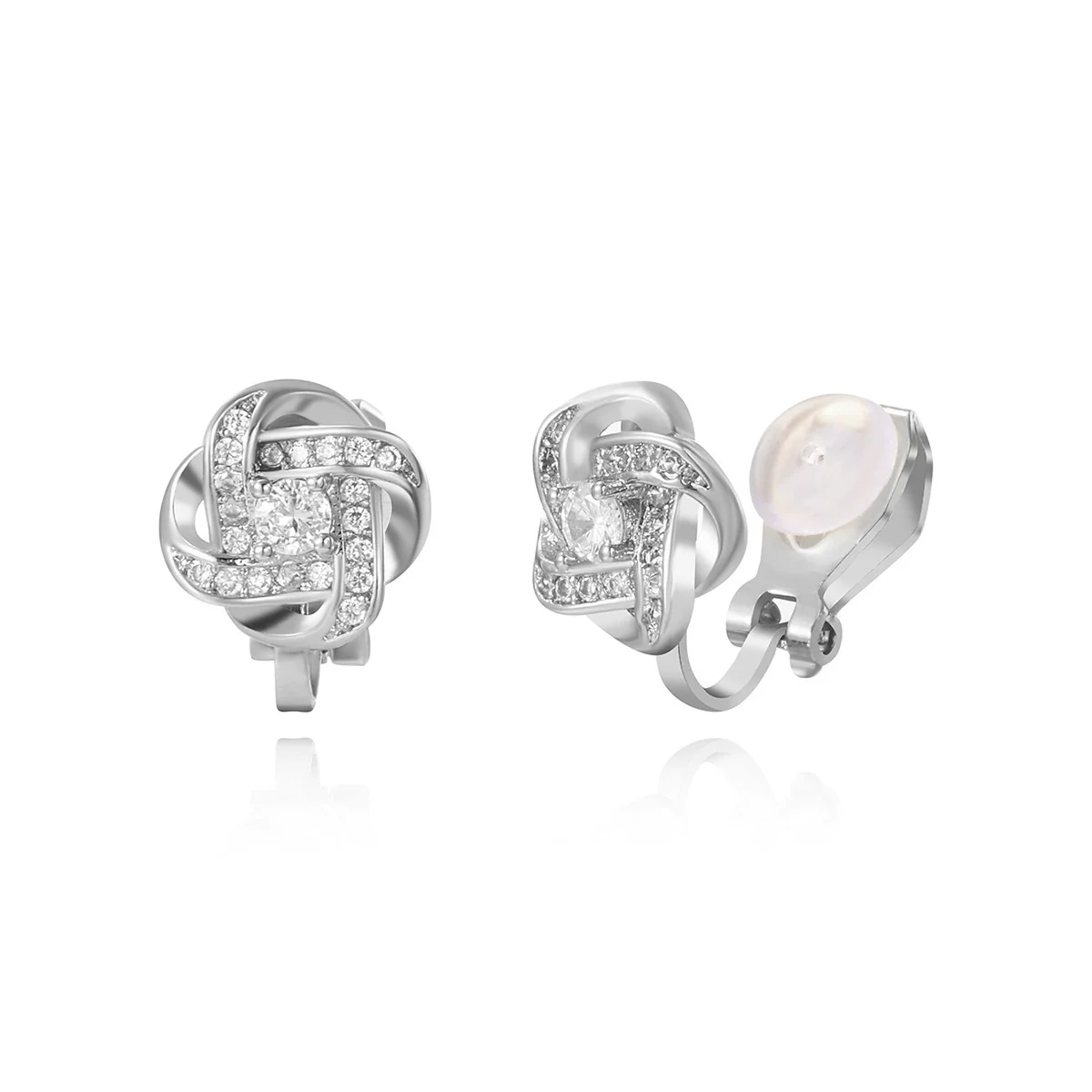 Fashion Metallic Women's Ear Clip Without Ear Holes Copper Geometric Style Set With Diamonds - Image 9