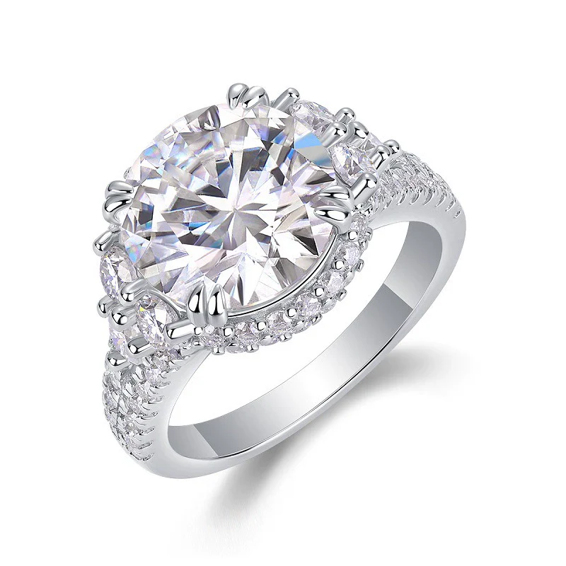 Fashion Moissanite Inlaid Geometric S925 Silver Ring For Women - Image 4