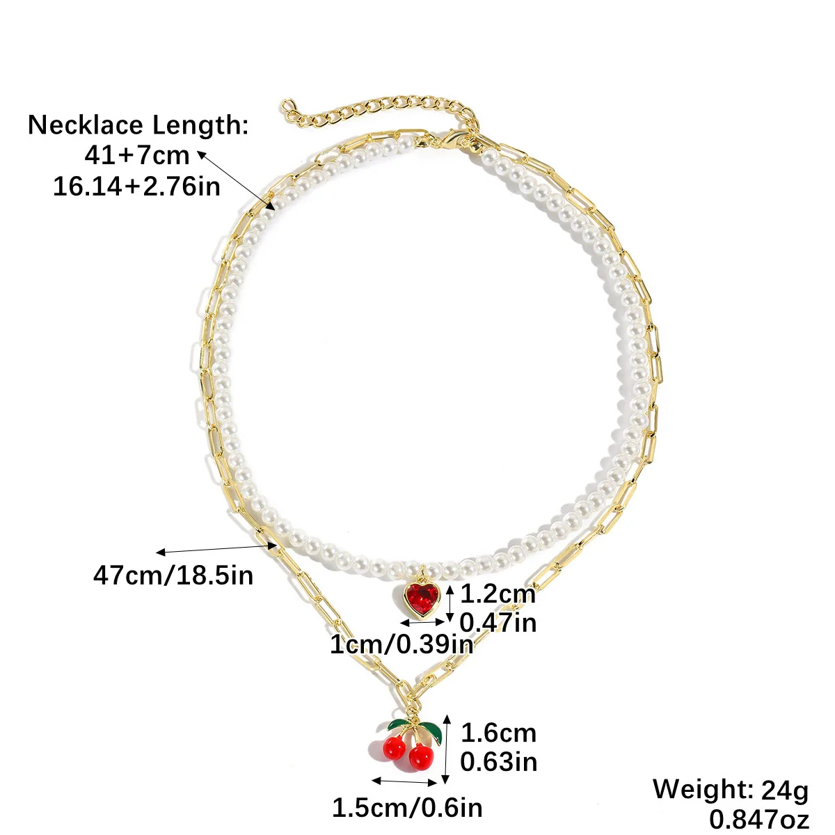 Fashion Necklace Alloy Handmade Beaded With Fruit Strawberry Pineapple Electroplating For Women - Image 11