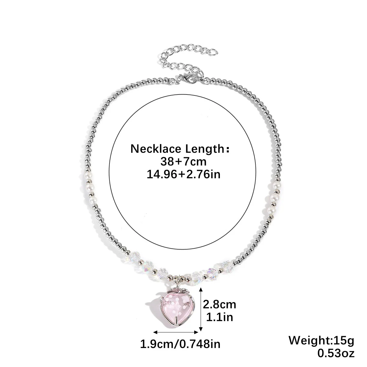 Fashion Necklace Alloy Handmade Beaded With Fruit Strawberry Pineapple Electroplating For Women - Image 12