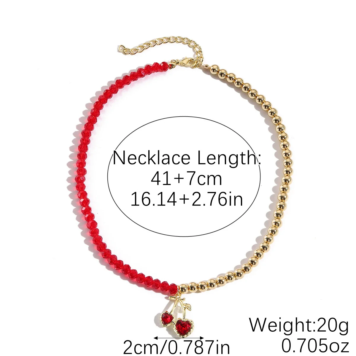 Fashion Necklace Alloy Handmade Beaded With Fruit Strawberry Pineapple Electroplating For Women - Image 7