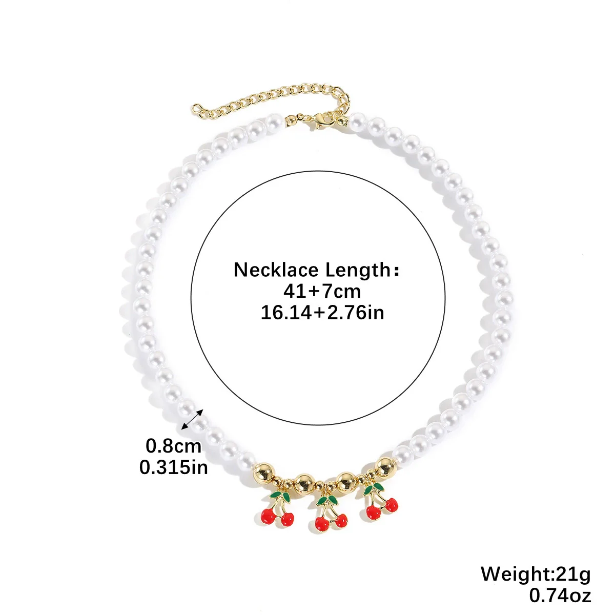 Fashion Necklace Alloy Handmade Beaded With Fruit Strawberry Pineapple Electroplating For Women - Image 8