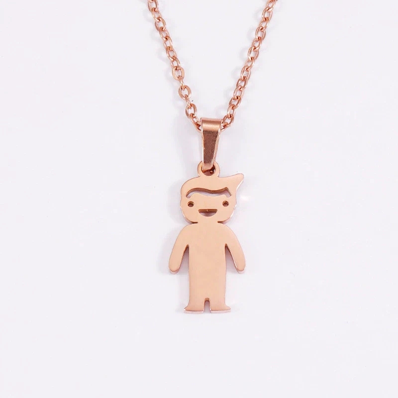 Fashion Necklace Stainless Steel Doll Pendant For Boys And Girls - Image 8