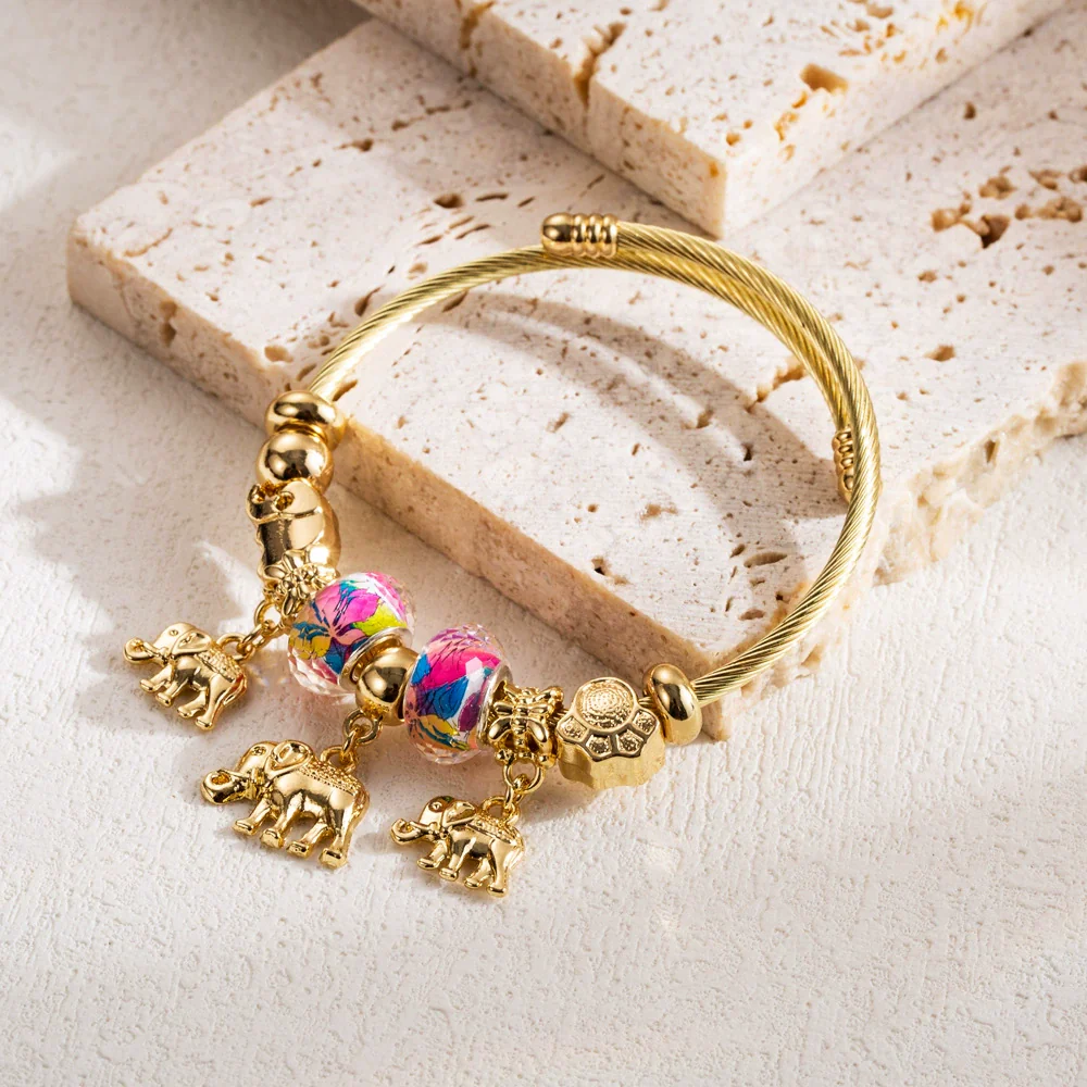 Fashion New Diy Geometric Electroplated Alloy Stainless Steel Bracelet For Unisex - Image 2