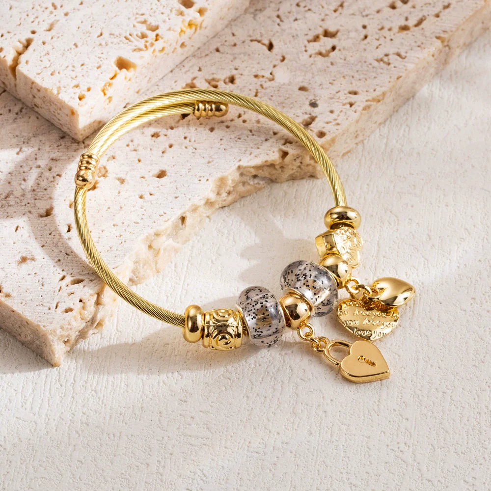 Fashion New Diy Geometric Electroplated Alloy Stainless Steel Bracelet For Unisex - Image 4