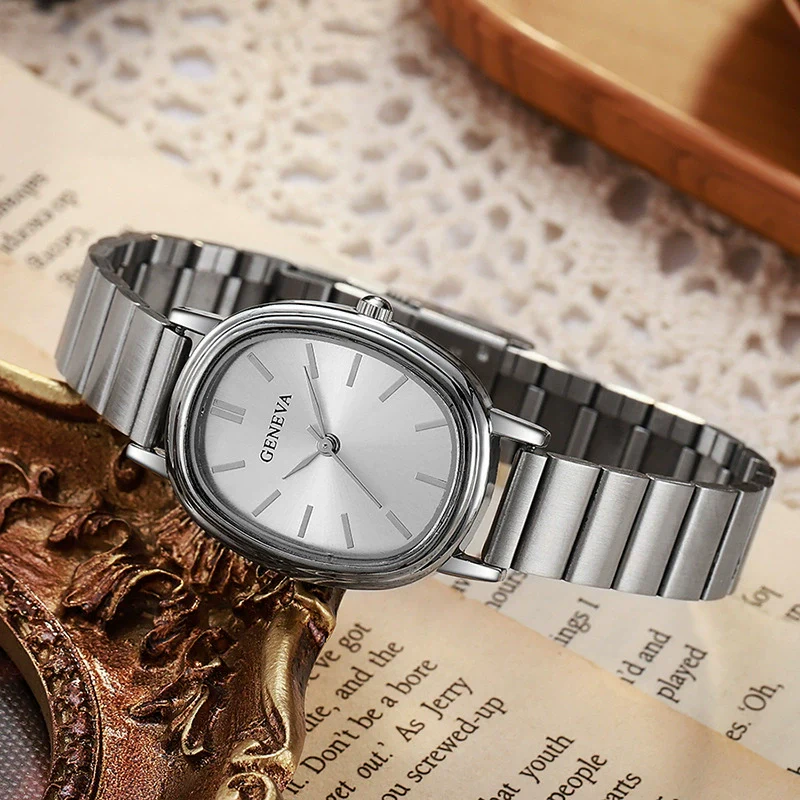 Fashion Oval Bamboo Steel Band Women's Watch - Image 2