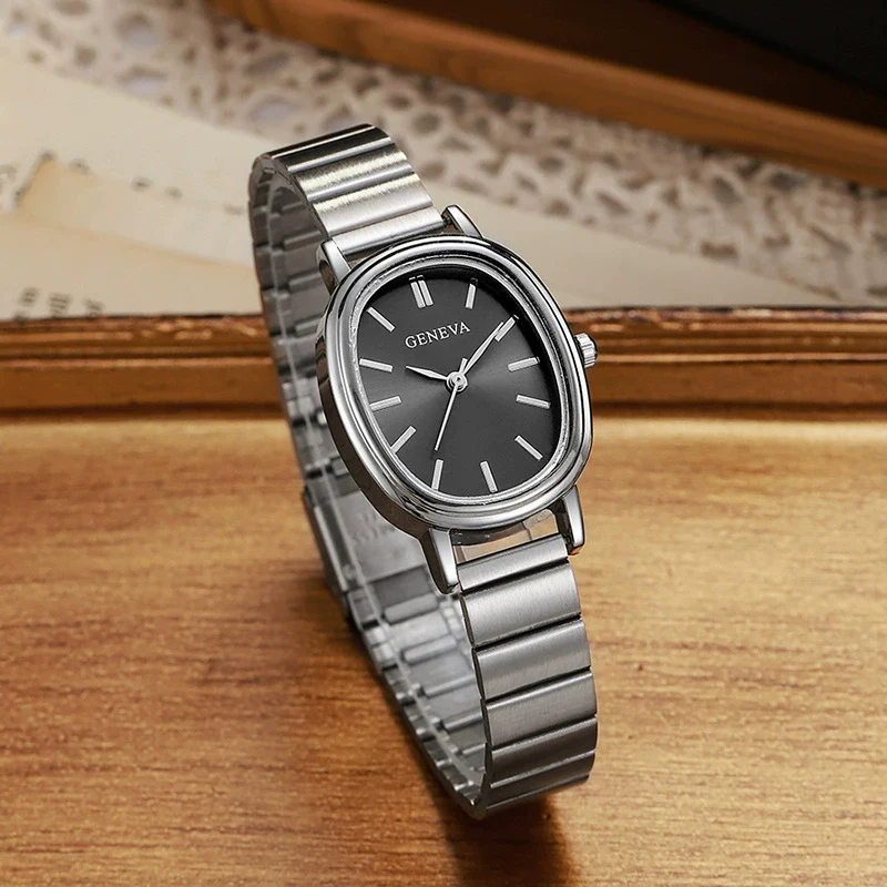Fashion Oval Bamboo Steel Band Women's Watch - Image 3
