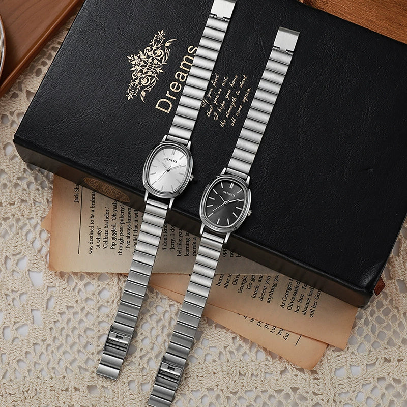 Fashion Oval Bamboo Steel Band Women's Watch - Image 4