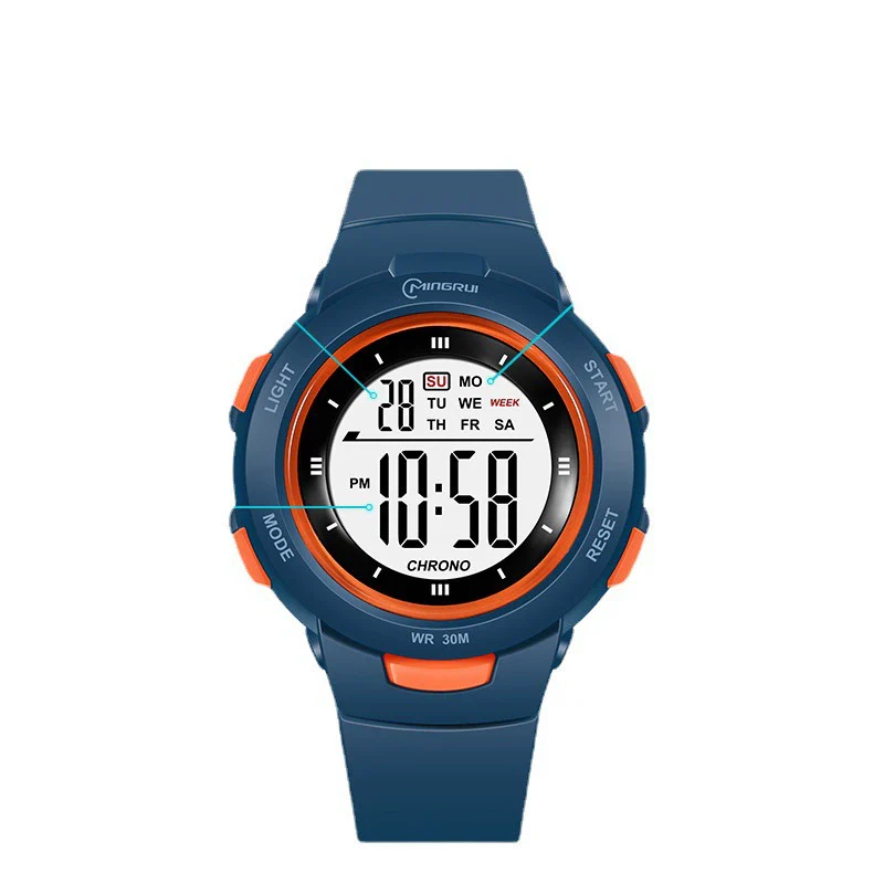 Fashion Pin Buckle Electronic Watch Plastic Case Pu Strap Organic Glass Mirror Round Dial Fresh Style Luminous Waterproof - Image 2