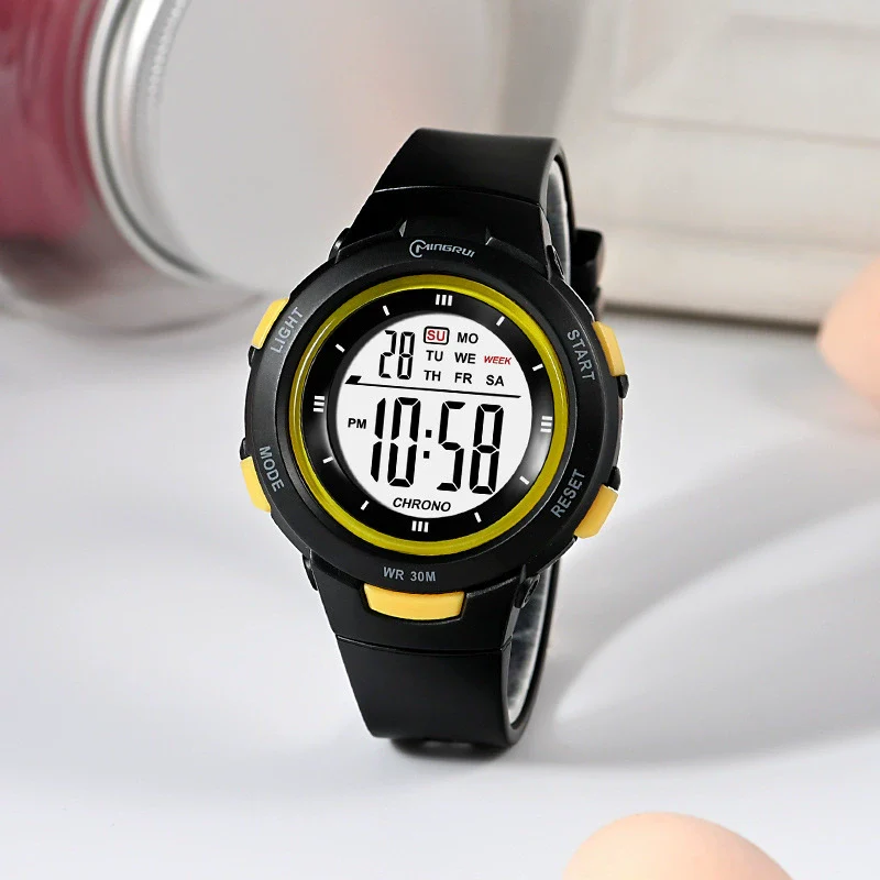 Fashion Pin Buckle Electronic Watch Plastic Case Pu Strap Organic Glass Mirror Round Dial Fresh Style Luminous Waterproof - Image 5