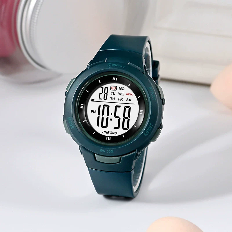Fashion Pin Buckle Electronic Watch Plastic Case Pu Strap Organic Glass Mirror Round Dial Fresh Style Luminous Waterproof - Image 7
