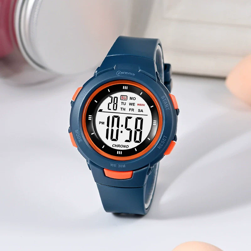 Fashion Pin Buckle Electronic Watch Plastic Case Pu Strap Organic Glass Mirror Round Dial Fresh Style Luminous Waterproof - Image 8