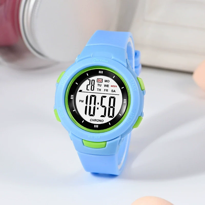 Fashion Pin Buckle Electronic Watch Plastic Case Pu Strap Organic Glass Mirror Round Dial Fresh Style Luminous Waterproof - Image 9