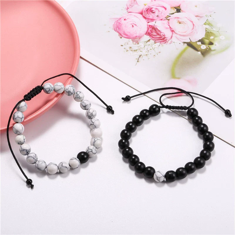 Fashion Retro Bracelet Synthetic Stone Geometric Handwoven Unisex - Image 4